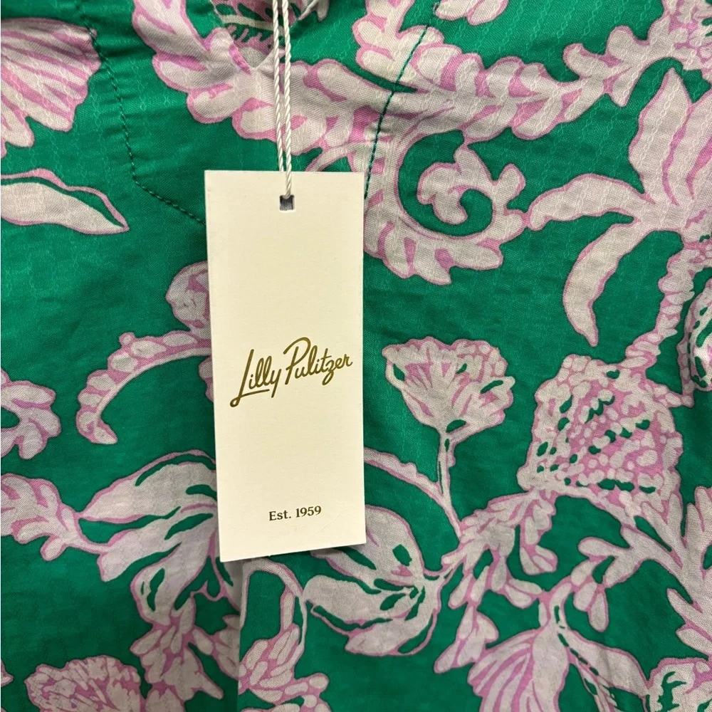 Lilly Pulitzer Jae Tunic Brazilian Green Salty Sandbar Print Size Small NWT $138 - Picture 5 of 5